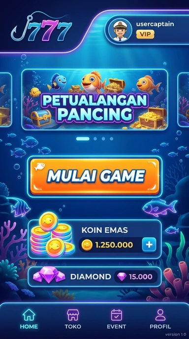 Tampilan utama aplikasi toto777 yang sederhana dan menarik.